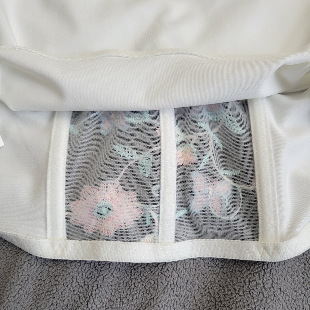 Cropped Top Womens Large Underwire‎ Corsette Embroidered Bufferflies Floral - Picture 12 of 15